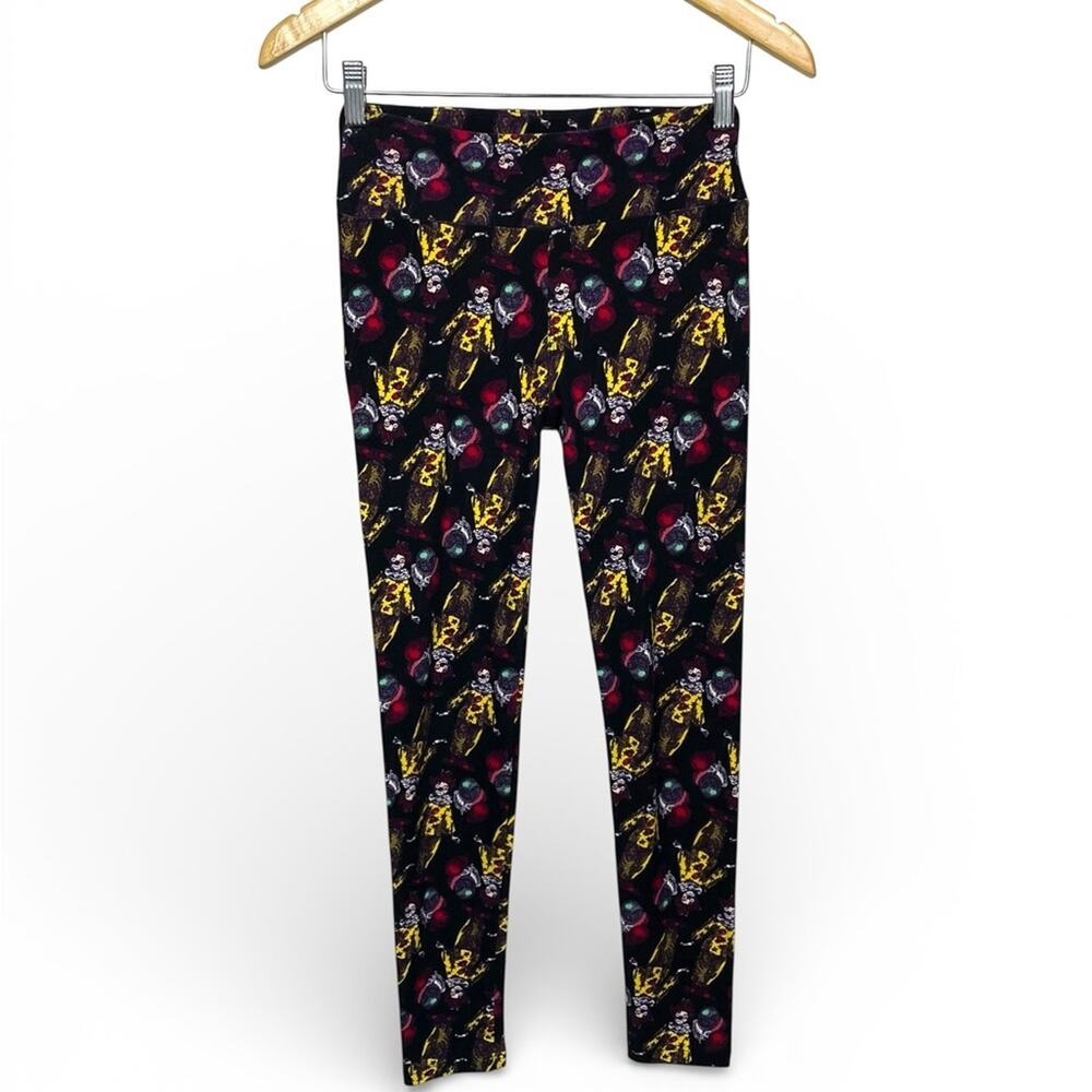 LuLaRoe smiling clown Leggings - Vibrant Black and Yellow Pattern OS